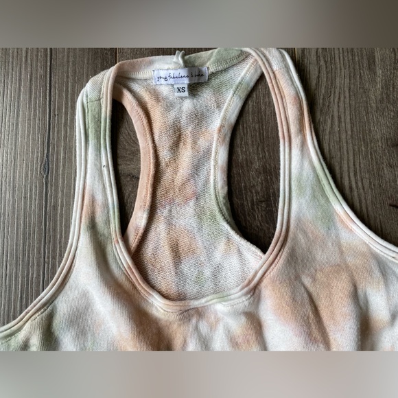 𝅺Young Fabulous & Broke green and peach tie dye Jumpsuit w/ pockets size xs - Picture 7 of 13